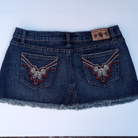 Fox Jeans U.S.A. Unfinished Mini Skirt Sz 9/10 - Picture 1 of 8